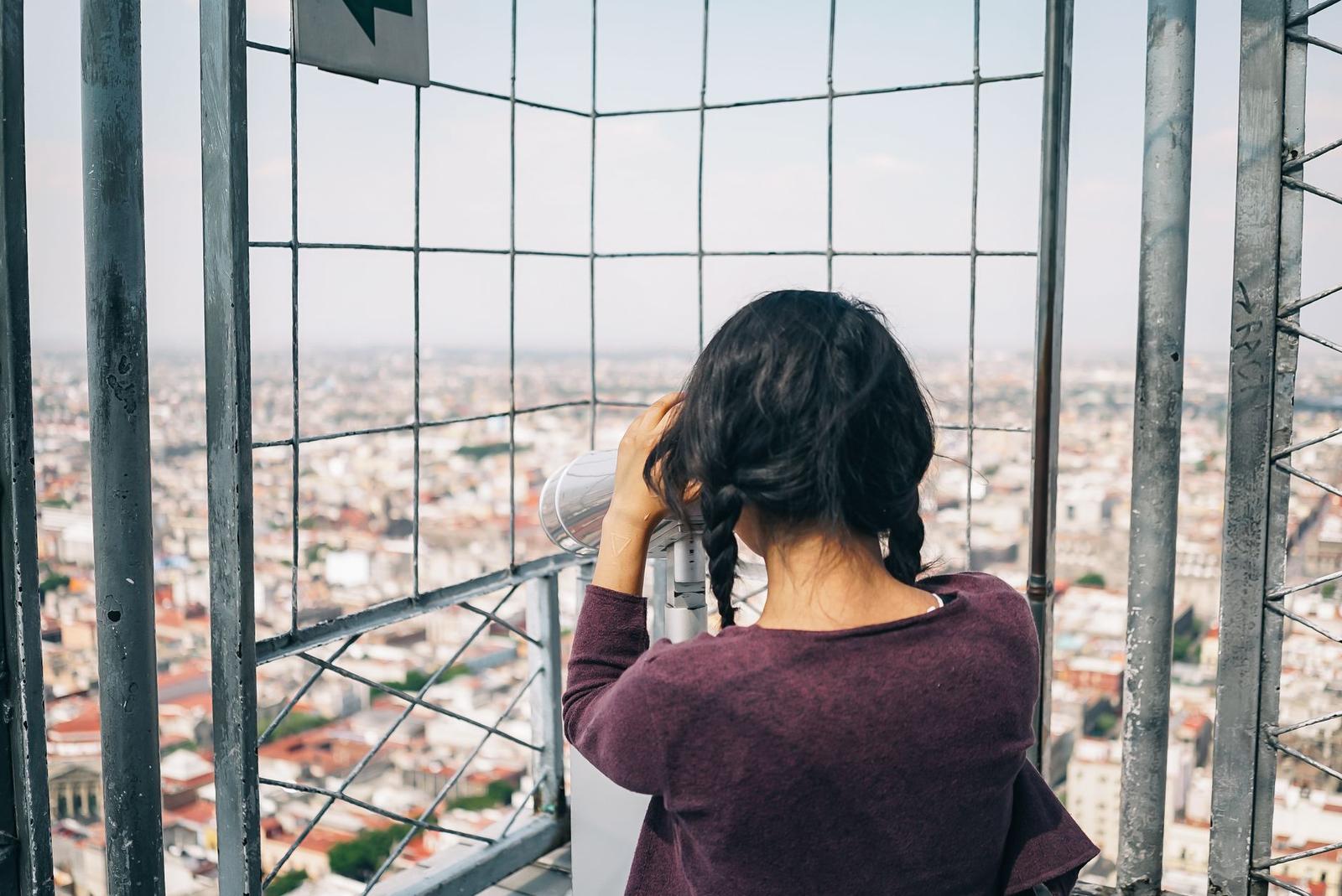 Woman Looking on Telescope